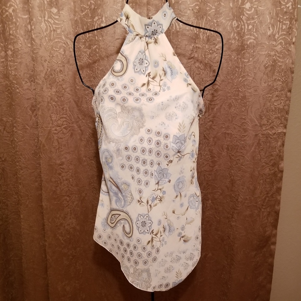 Medium Assymetric Paisley Halter Top